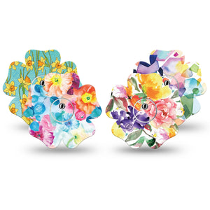 ExpressionMed Flower Fields Variety Pack Freestyle Libre 3 Flower Shape 8-Pack painted flowers Adhesive Tape CGM Design