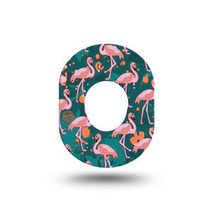 ExpressionMed Flamingos Dexcom G7 Mini Tape, single, pink flamingo plaster design