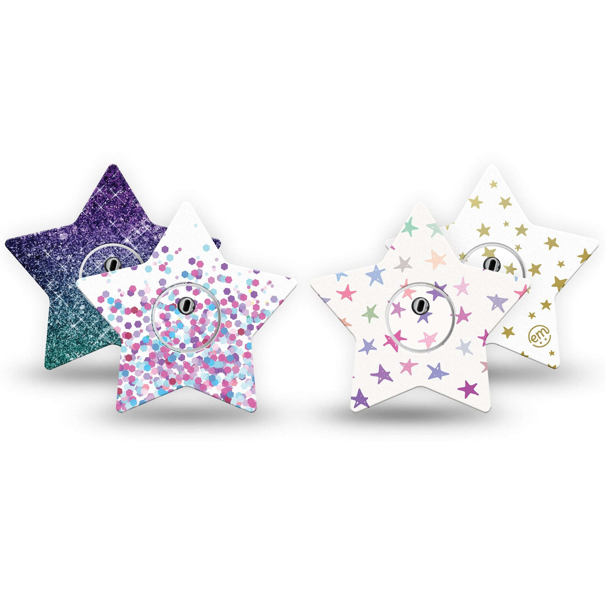 ExpressionMed Superstar Freestyle Libre 3 Star shaped 8-pack variety, cute star cgm overlay patch design