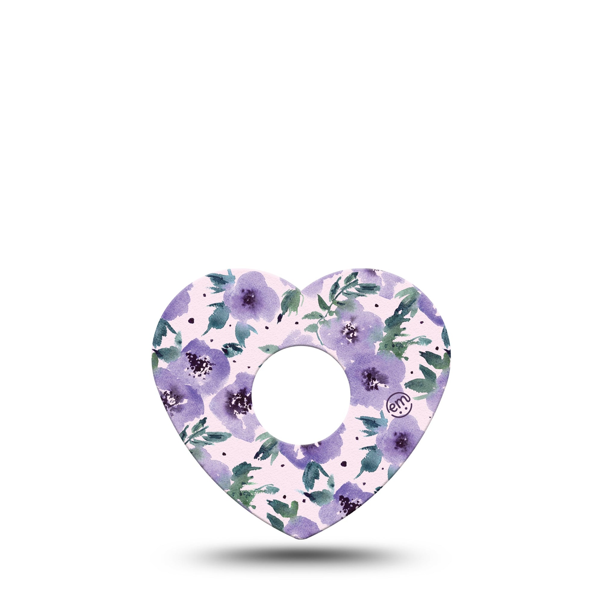 ExpressionMed Purple blooms Freestyle Libre 3 Heart Shape Single Amethyst blossoms Overlay Patch CGM Design