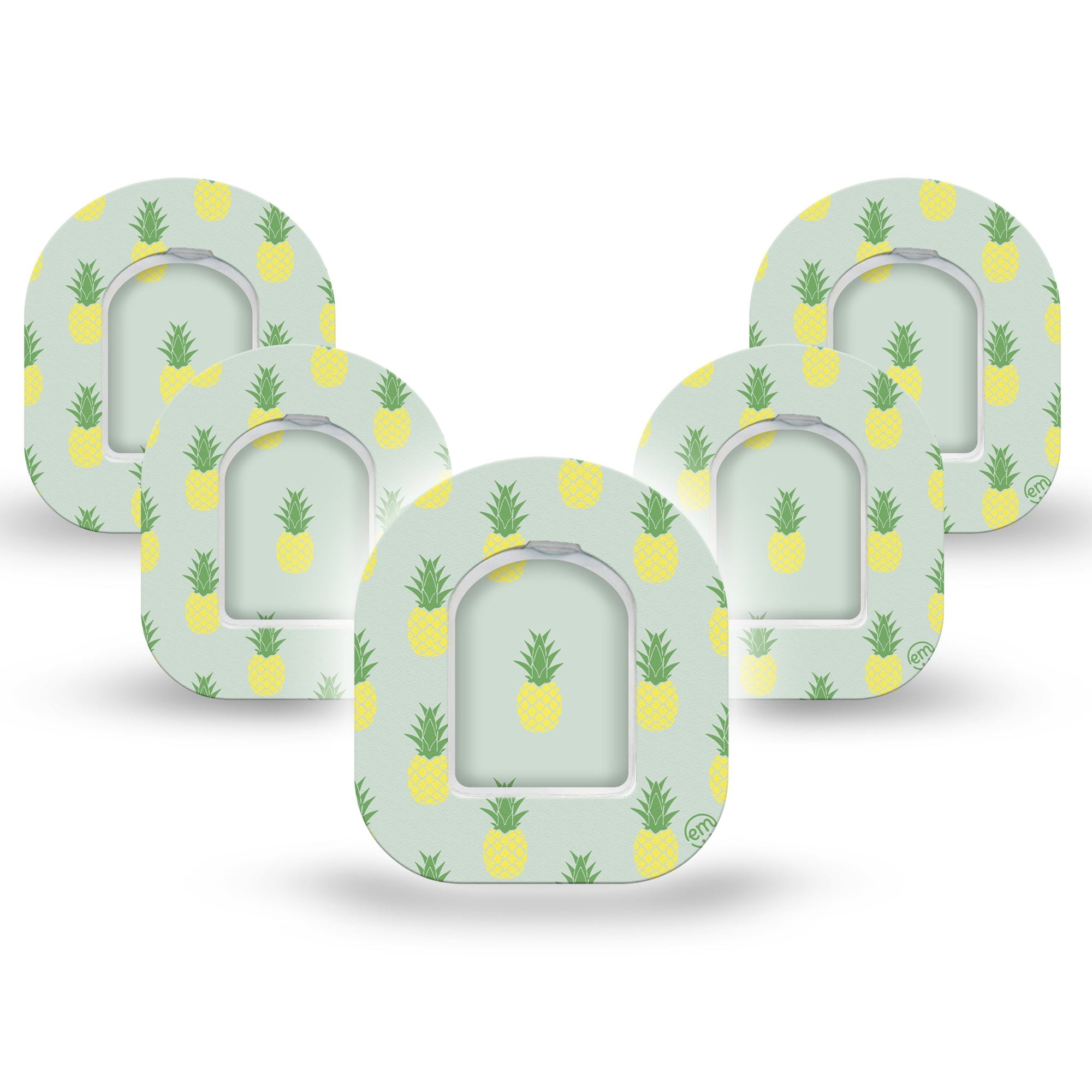 ExpressionMed Vintage Pineapple Pod Mini Tape 5 Stickers and 5 Tapes, Nostalgic Design Plaster Pump Design