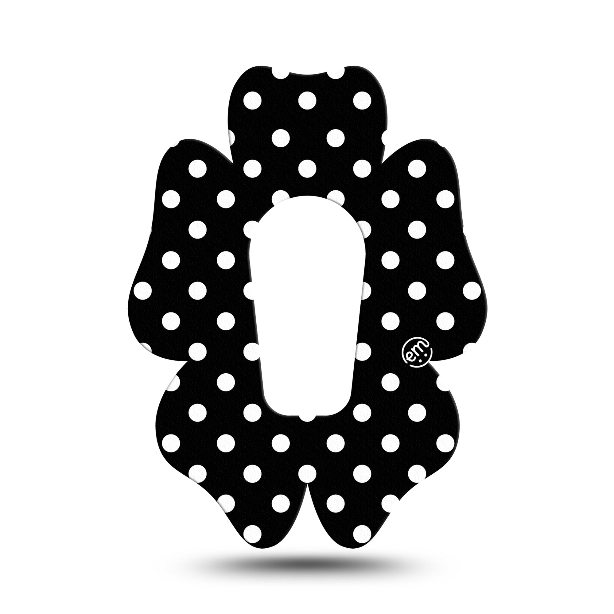 ExpressionMed Black and White Polka Dots G6 Flower Single, Polka Dot Fashion, CGM Adhesive Patch Design