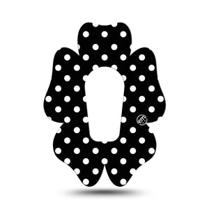 ExpressionMed Black and White Polka Dots G6 Flower Single, Polka Dot Fashion, CGM Adhesive Patch Design