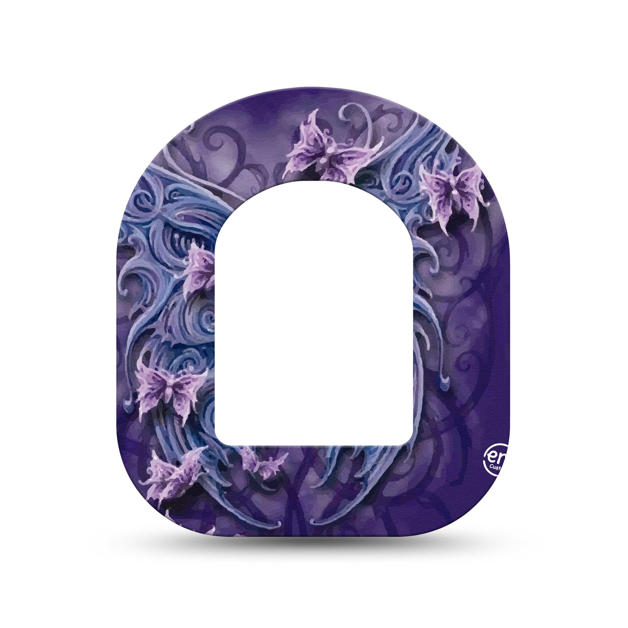 ExpressionMed Purple Butterfly Pod Mini Tape Single, Violet Winged Beauty Overlay Patch Pump Design
