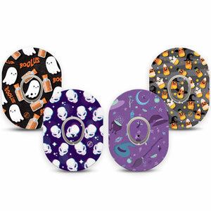 ExpressionMed Trick or Treat Variety Pack Dexcom G7 Tape Tape & Sticker 8-Pack Adorable Halloween, CGM Vinyl Sticker and Tape Pairing