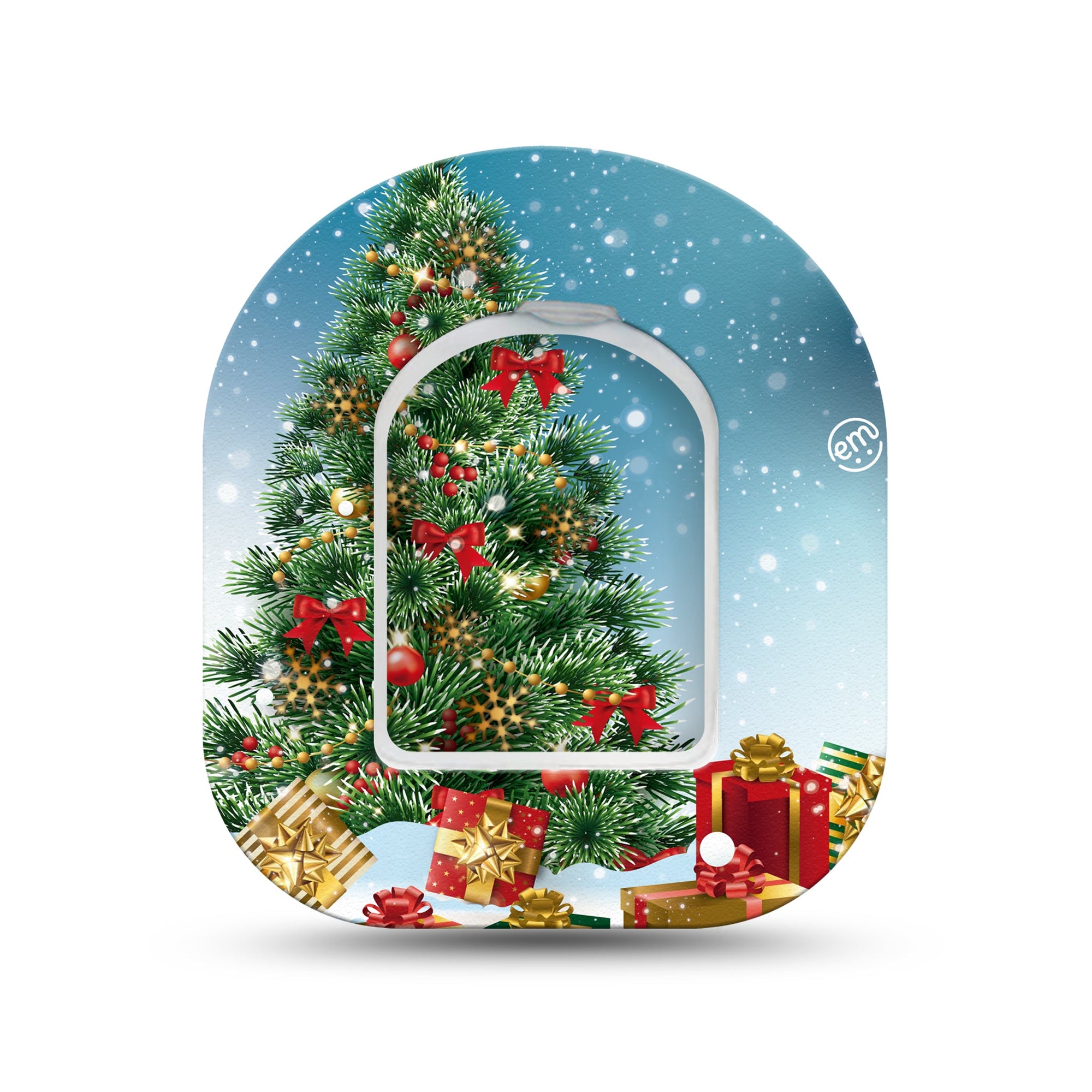 ExpressionMed Oh, Christmas Tree Pod Mini Tape Single Sticker and Single Tape, Holiday Tradition Fixing Ring Tape Pump Design