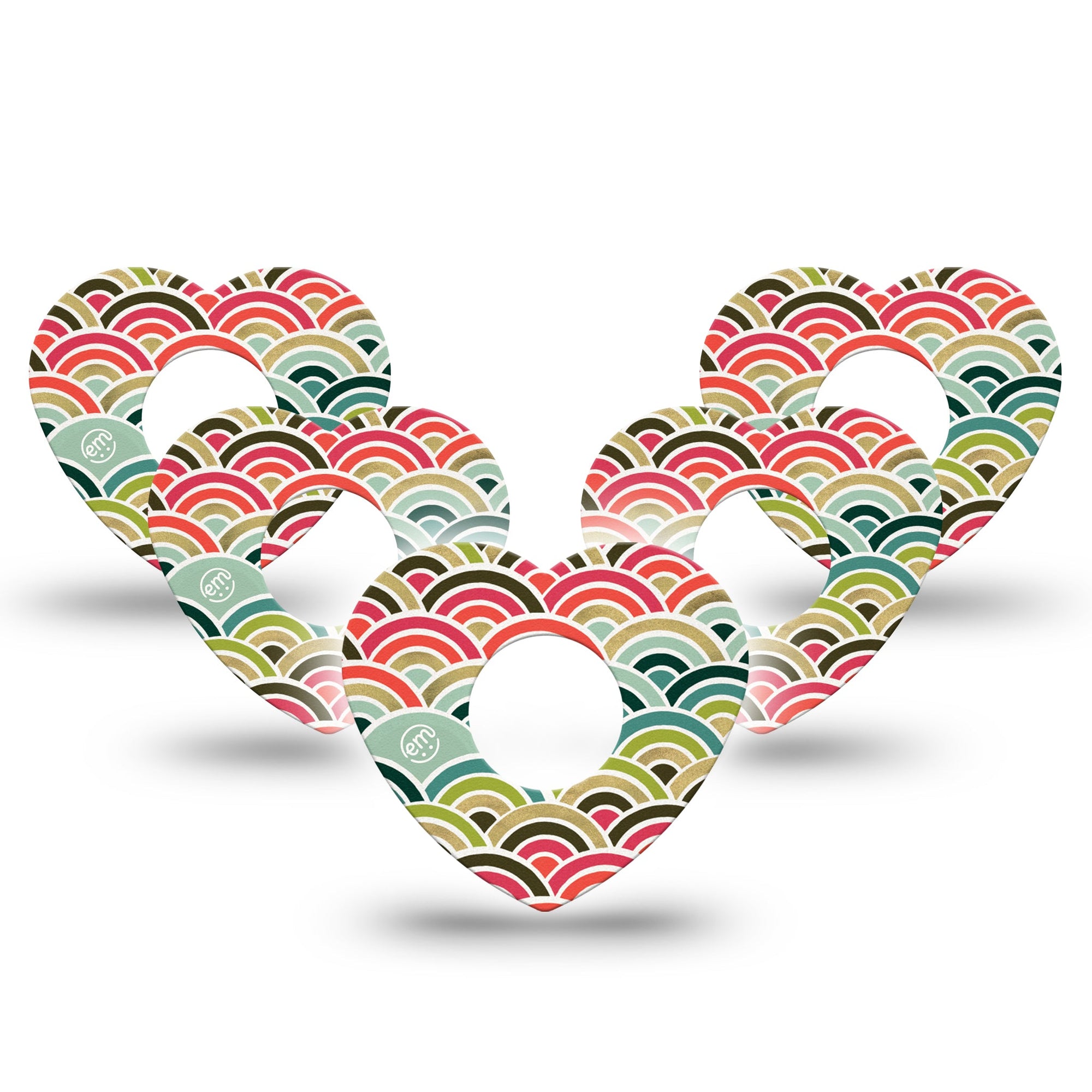 ExpressionMed Coral Mint Infusion Heart 10-pack, Cat Coq Design, CGM Overlay Patch Design