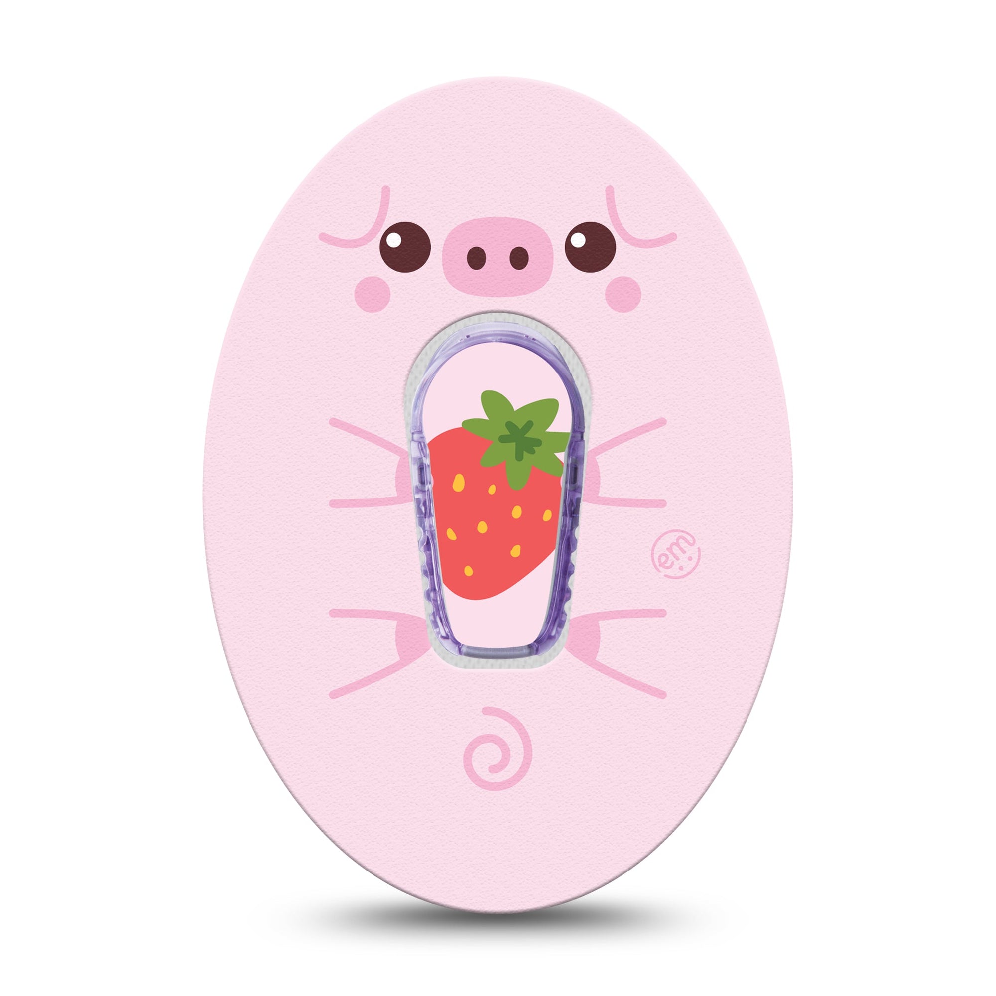 ExpressionMed Strawberry Piglet Dexcom G6 Sticker and Tape baby pigs Vinyl Sticker and Tape Design CGM Design
