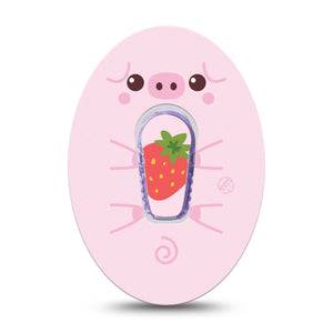 ExpressionMed Strawberry Piglet Dexcom G6 Sticker and Tape baby pigs Vinyl Sticker and Tape Design CGM Design