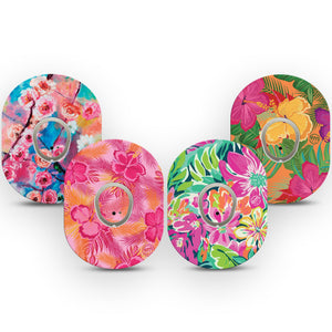 ExpressionMed Tropical Blooms Variety Pack Dexcom G7 Transmitter Sticker Floral Paradise, CGM Sticker and Tape Design, Dexcom Stelo Glucose Biosensor System