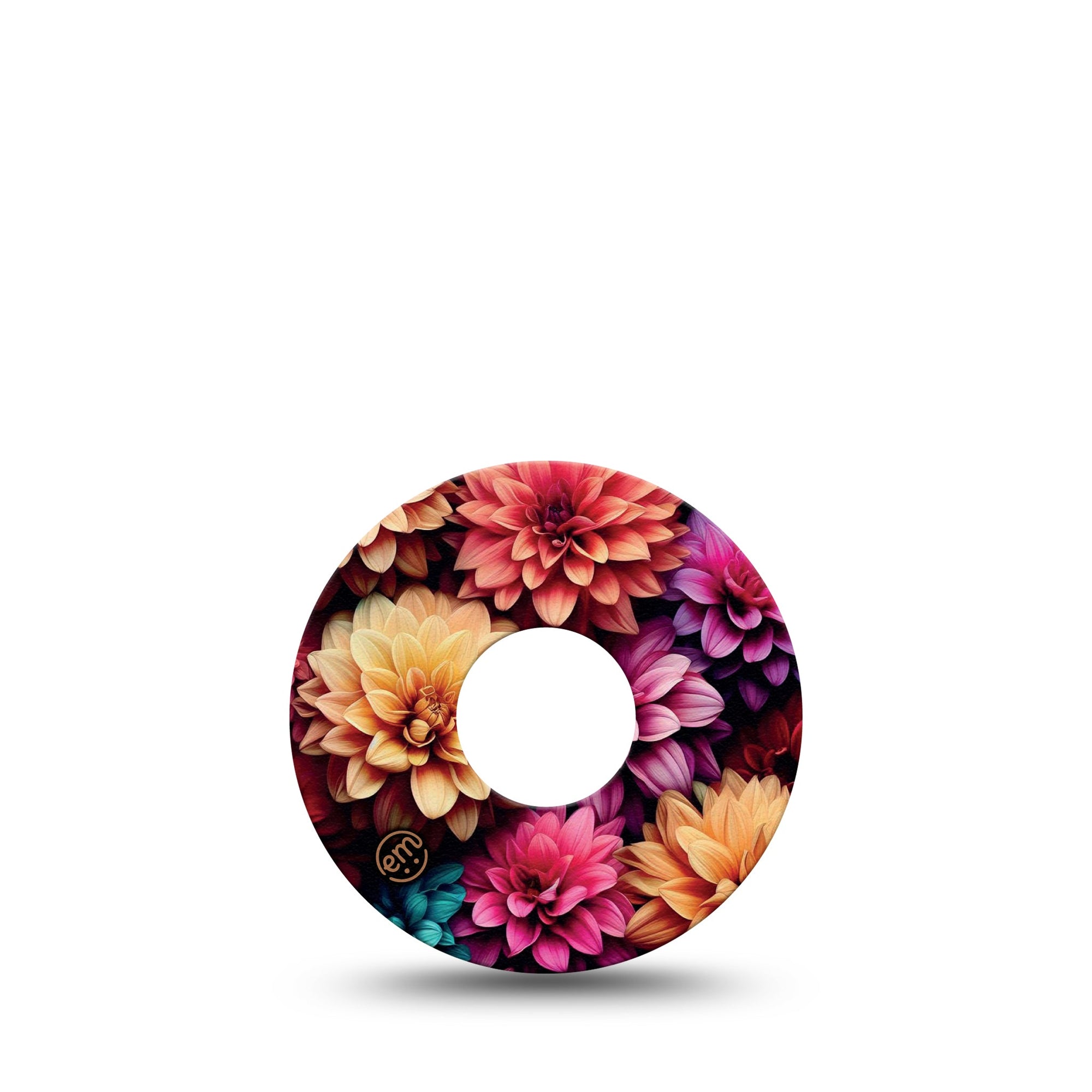 ExpressionMed Dahlia Bouquet Freestyle Libre 3 Single Floral Dahlia Pattern Adhesive Tape CGM Design