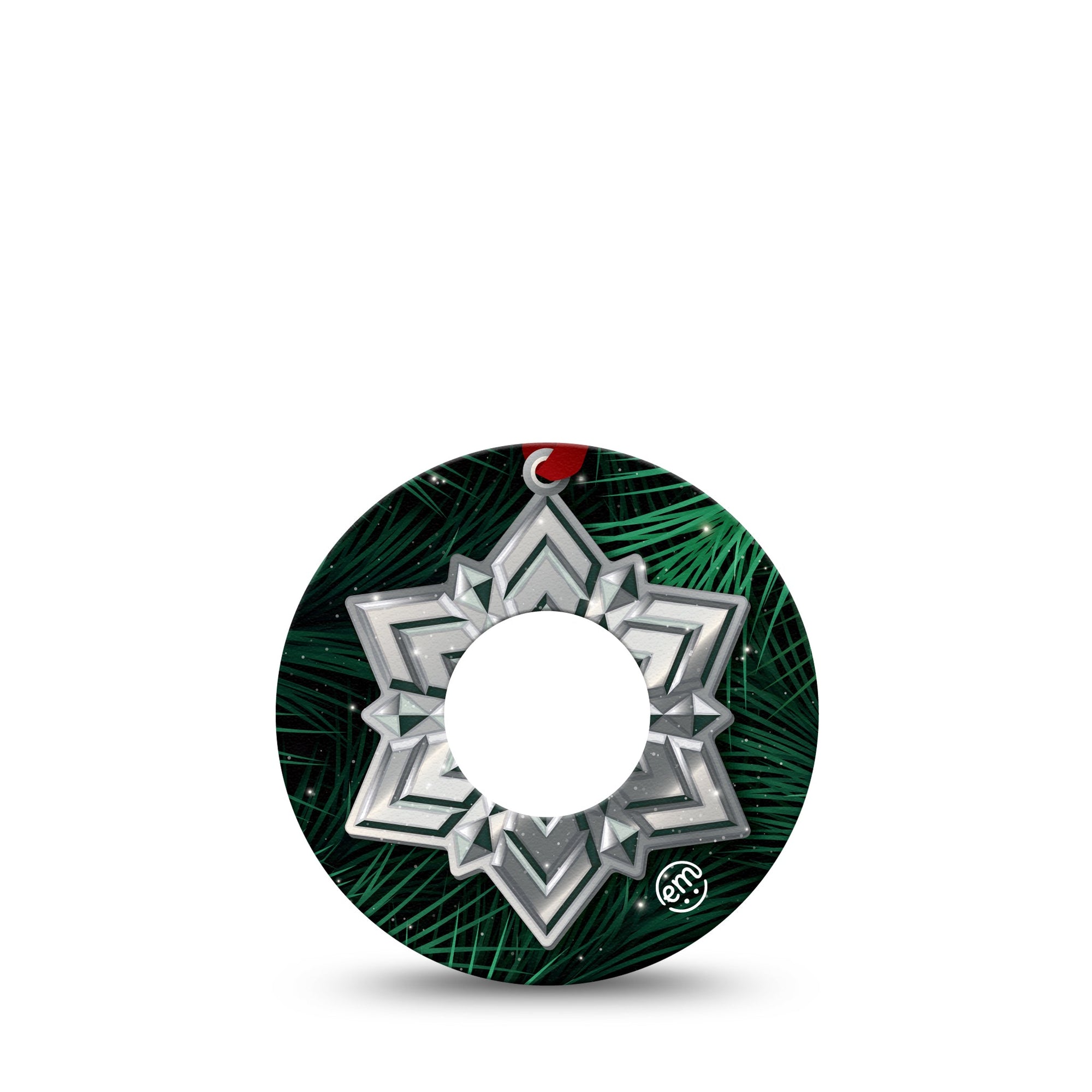 ExpressionMed Metallic Snowflake Infusion Tape Snow Crystal Display, CGM Adhesive Patch Design