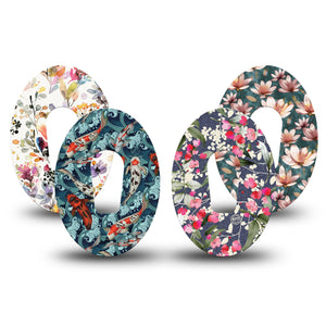 Dazzling Designs Variety Pack Dexcom G6 Tape Amusing Florals Themed, CGM Plaster Patch Design