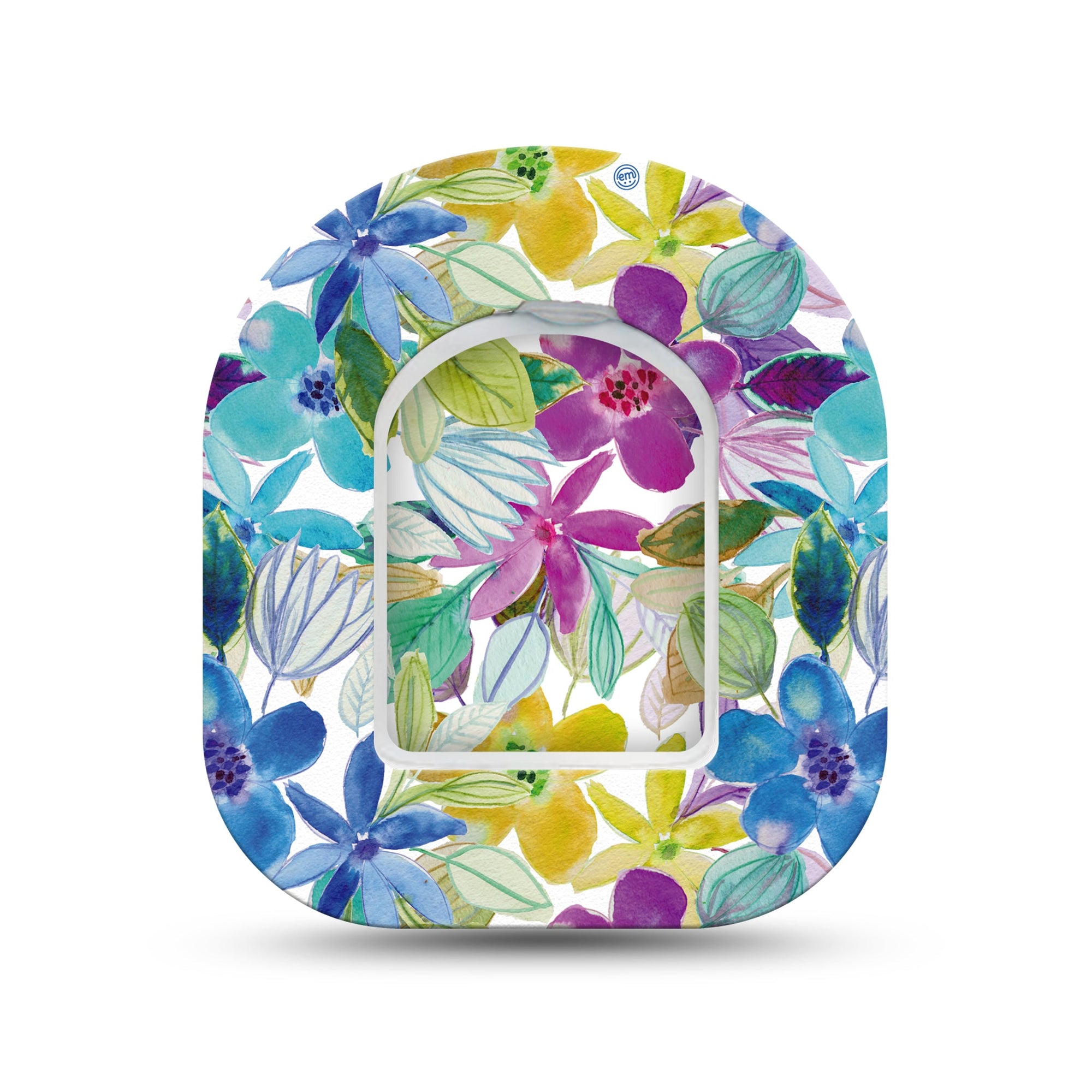 ExpressionMed Watercolor Floral Pod Mini Tape Single Sticker and Single Tape, Delicate Petals Overlay Tape Pump Design