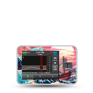 ExpressionMed Great Wave T-Slim Sticker Ocean Sunset, CGM Single T-Slim Sticker Device Sticker