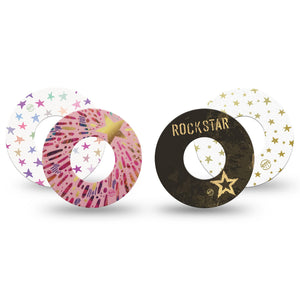 ExpressionMed Star Struck Variety Pack Libre 2 Tape Variations of Stars, CGM Overlay Patch Design