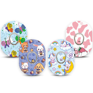 ExpressionMed Dreamland Variety Pack Dexcom G7 Tape Tape & Sticker 8-Pack Cute Creatures, CGM Tape and Sticker Design, Dexcom Stelo Glucose Biosensor System