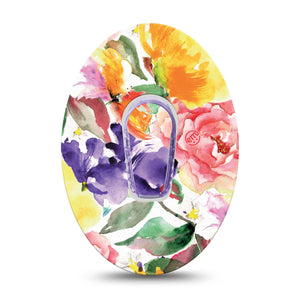 ExpressionMed Floral Art Dexcom G6 Sticker and Tape Flower Design Vinyl Sticker and Tape Design CGM Design