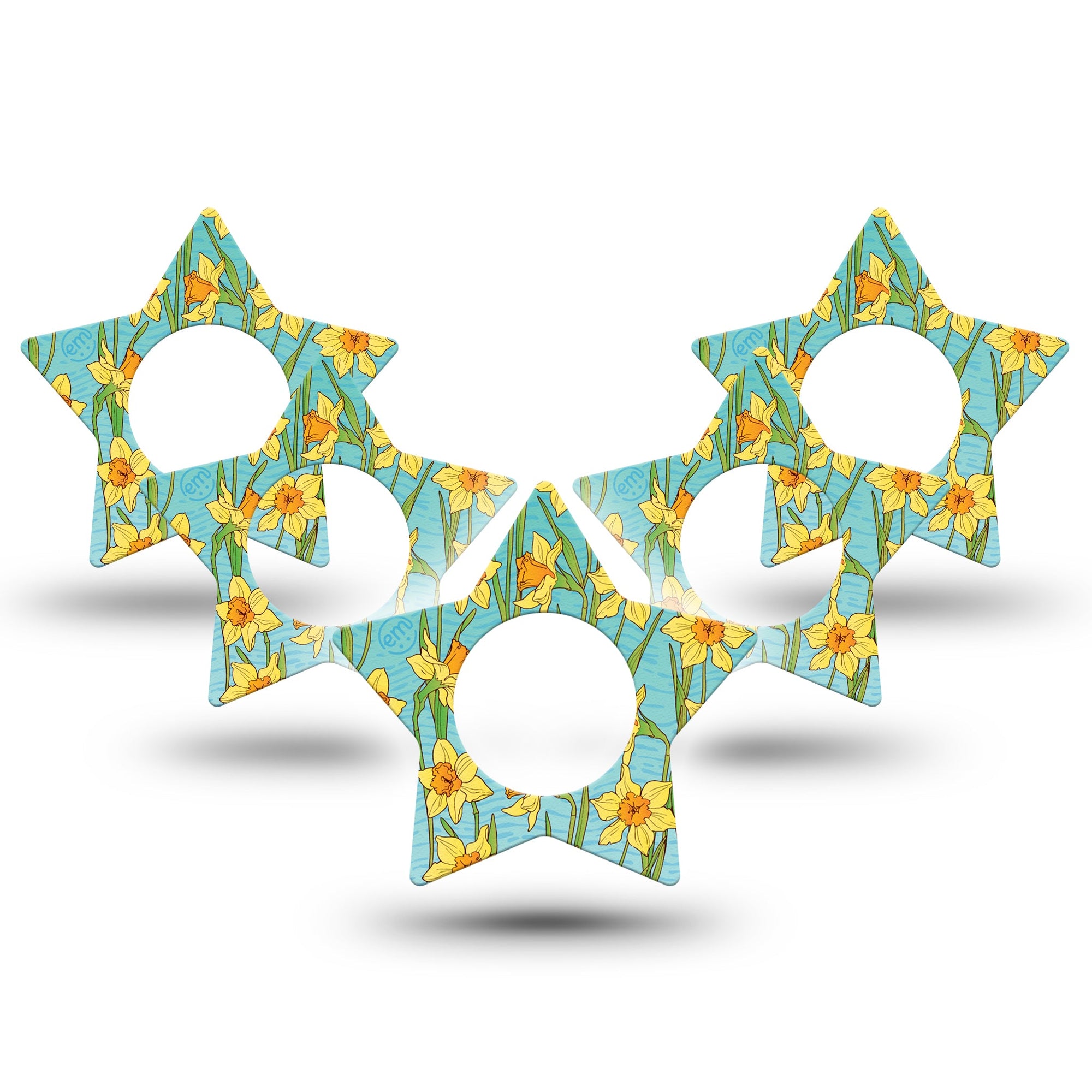 ExpressionMed Daffodils Freestyle Libre 2 Star Shape 5-Pack  Plaster CGM Design, Abbott Lingo