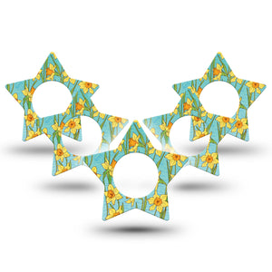 ExpressionMed Daffodils Freestyle Libre 2 Star Shape 5-Pack  Plaster CGM Design, Abbott Lingo