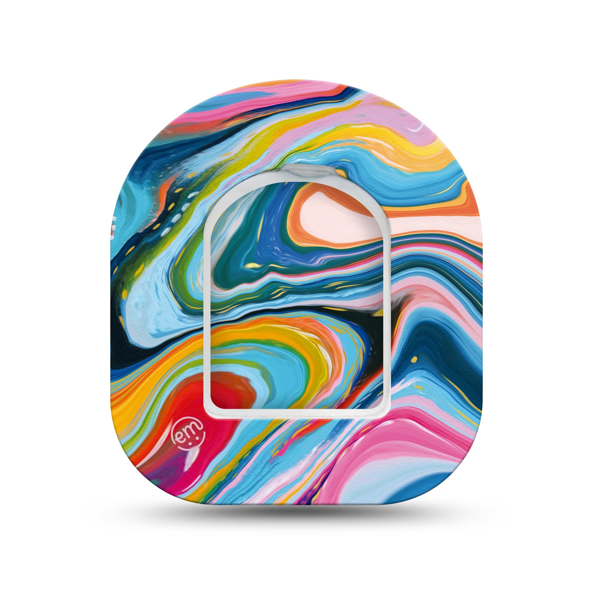 ExpressionMed Color Melting Swirl Pod Mini Tape Single Sticker and Single Tape, Abstract Art Overlay Patch Pump Design