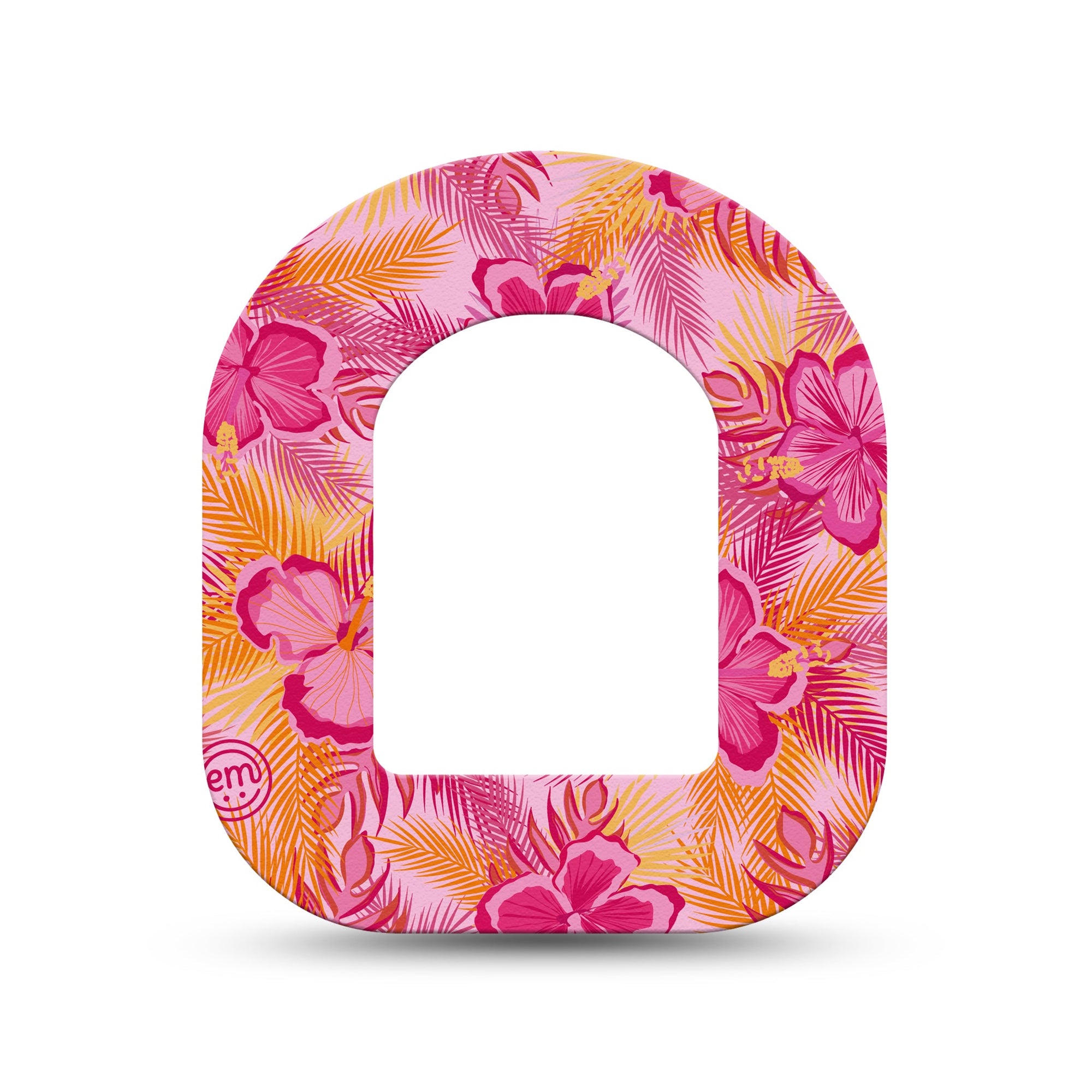 ExpressionMed Pink Hibiscus Pod Mini Tape Single, Rosy Blossoms Adhesive Patch Pump Design