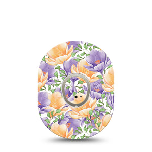 ExpressionMed Crocus Flowers Dexcom G7 Sticker and Tape crocus flowers Vinyl Sticker and Tape Pairing Continuous Glucose Monitor Design, Dexcom Stelo Glucose Biosensor System