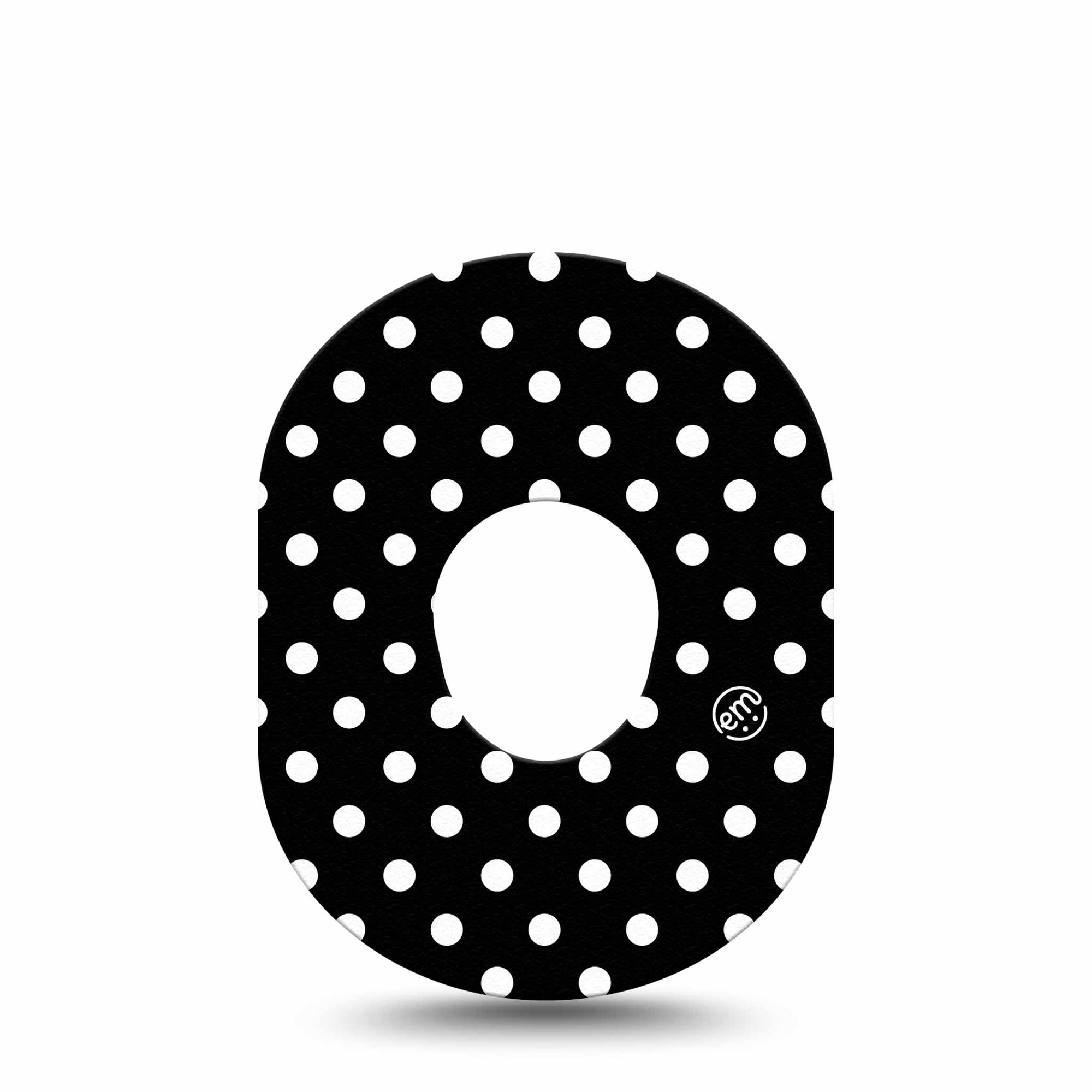 ExpressionMed Black and White Polka Dots Dexcom G7 Single, Modern Polka Dot Design, Continuous Glucose Monitor Fixing Ring Patch Design, Dexcom Stelo Glucose Biosensor System