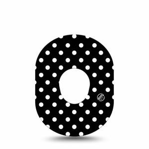 ExpressionMed Black and White Polka Dots Dexcom G7 Single, Modern Polka Dot Design, Continuous Glucose Monitor Fixing Ring Patch Design, Dexcom Stelo Glucose Biosensor System