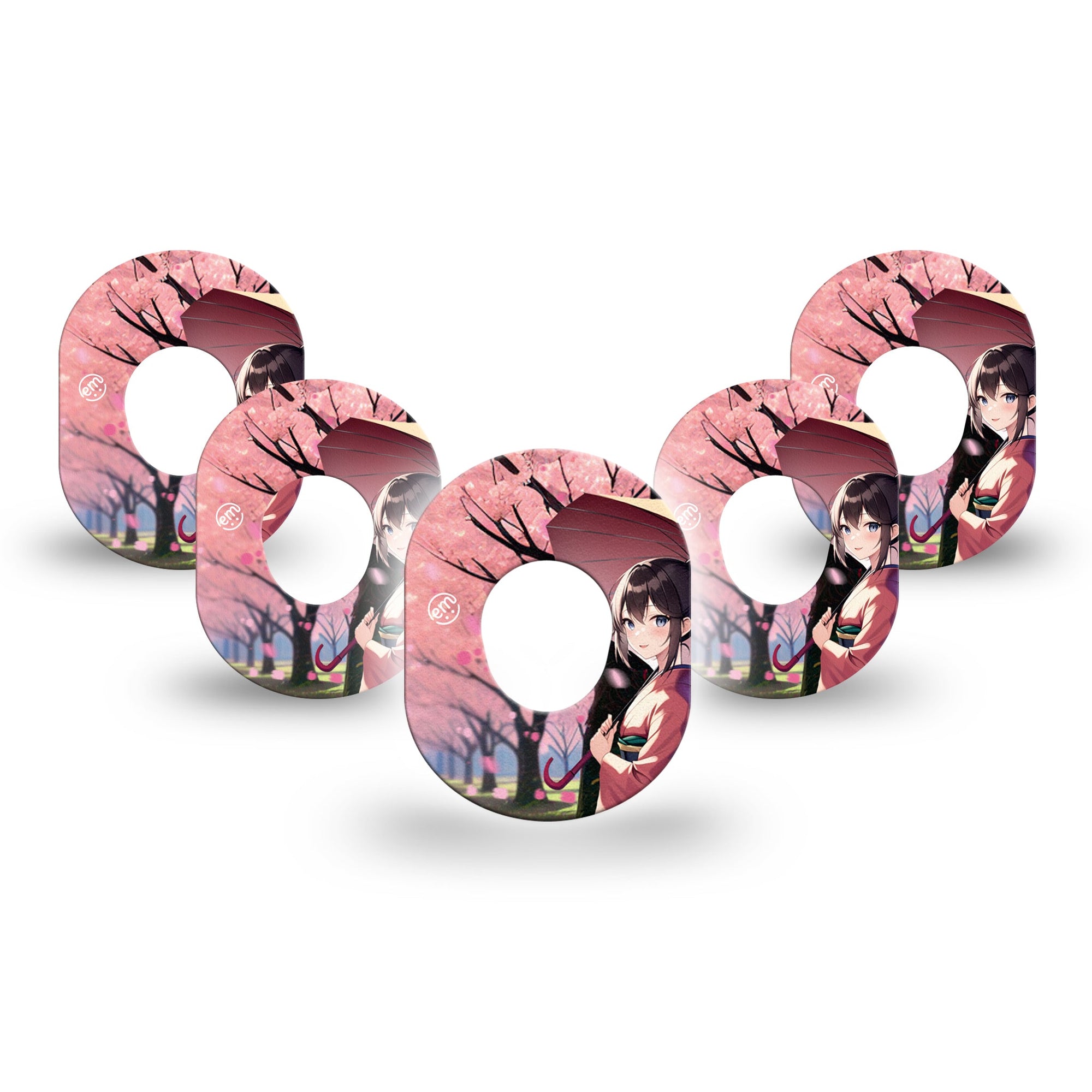 Cherry Blossom Anime Dexcom G7 Mini Tape, 5-Pack, cherry blossom girl overlay design