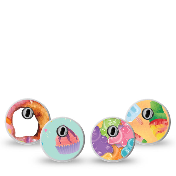 ExpressionMed Sweet Tooth Variety Pack Libre 3 Transmitter Sticker Sweetened Snacks, CGM Vinyl Sticker Design