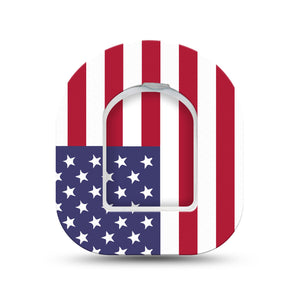 ExpressionMed U.S. Flag Pod Mini Tape Single Sticker and Single Tape, American Emblem Fixing Ring Tape Pump Design