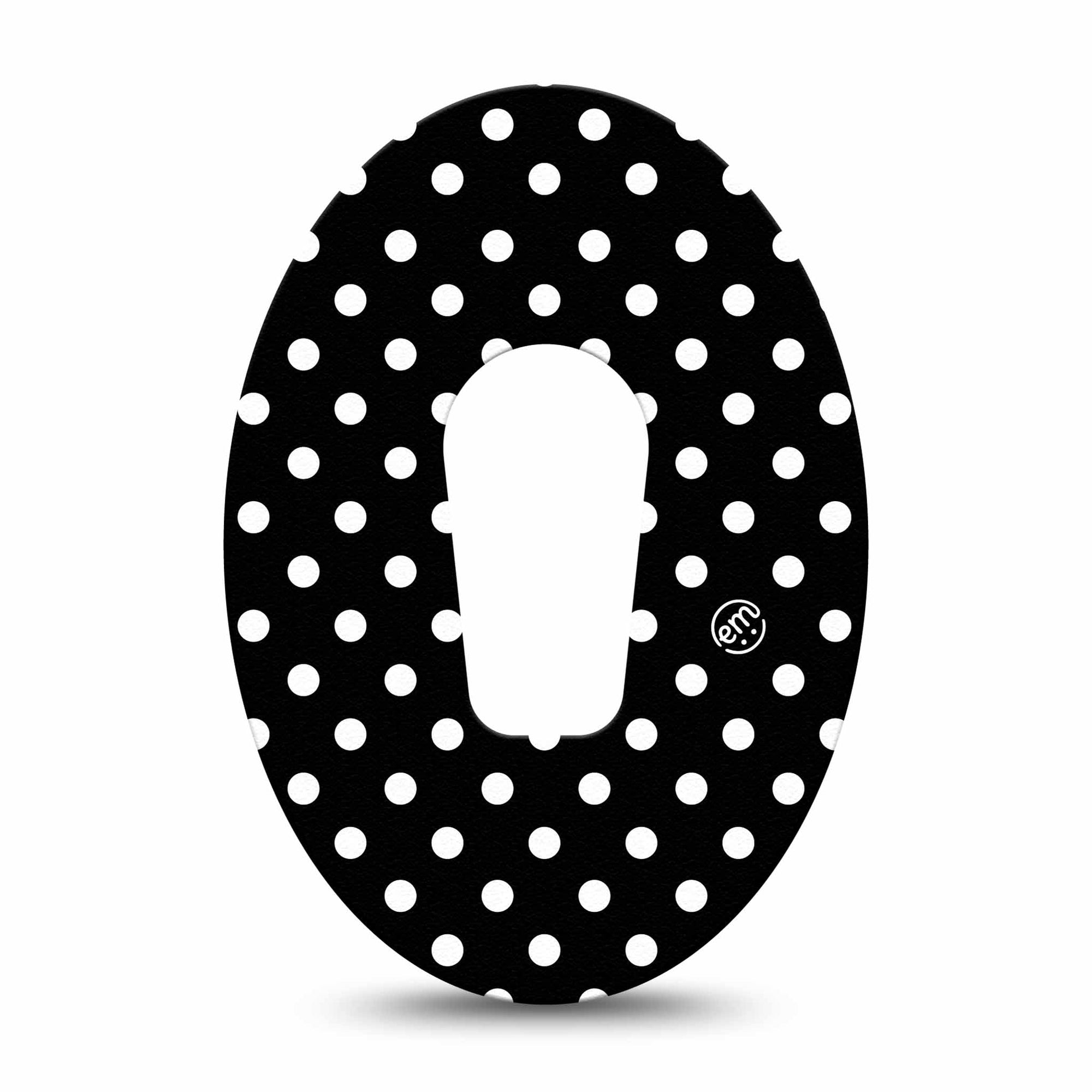 ExpressionMed Black and White Polka Dots Dexcom G6 Single, Modern Polka Dot Design, Continuous Glucose Monitor Fixing Ring Patch Design