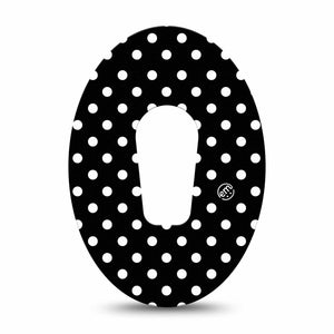 ExpressionMed Black and White Polka Dots Dexcom G6 Single, Modern Polka Dot Design, Continuous Glucose Monitor Fixing Ring Patch Design