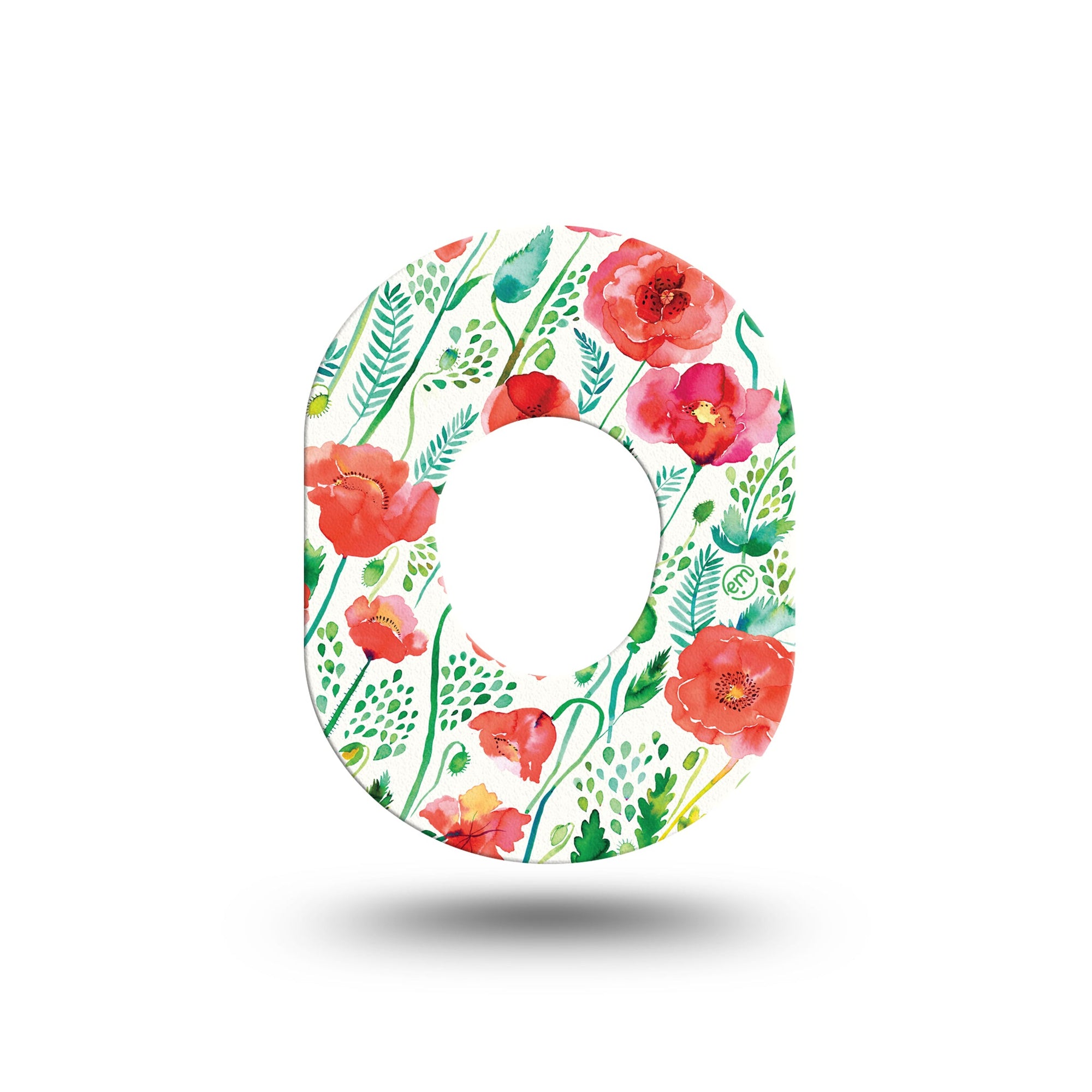 ExpressionMed Main image Wild Poppies Dexcom G7 Mini Tape Adhesive Tape, Single, Floral CGM Adhesive Patch Design