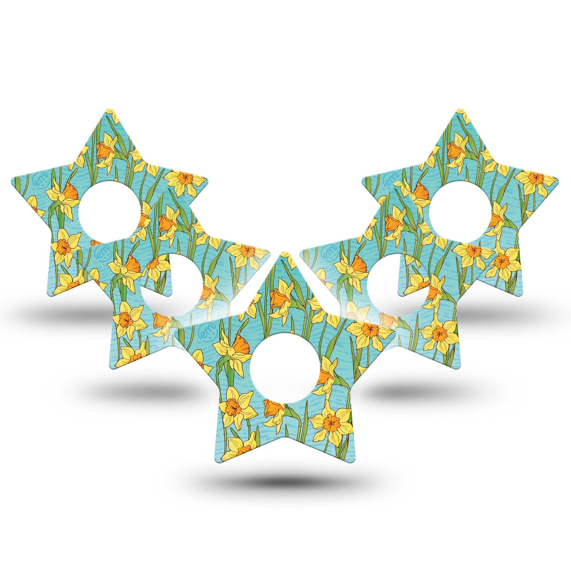 ExpressionMed Daffodils Freestyle Libre 3 Star Shape 5-Pack Springtime Joy Plaster CGM Design