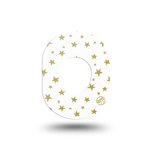ExpressionMed Twinkling Stars Dexcom G7 Mini Tape, Single, glow in the dark star inspired overlay design