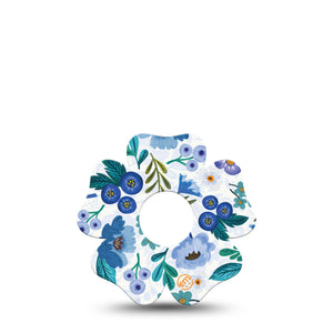 ExpressionMed Blue Anemone Freestyle Libre 3 Flower Shape Single Sapphire Charm Adhesive Tape CGM Design