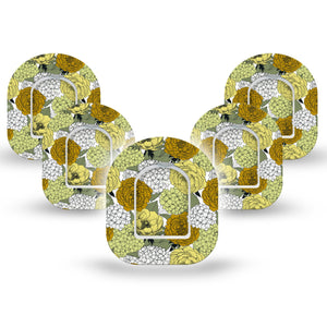 ExpressionMed Hydrangeas Pod Mini Tape 5 Stickers and 5 Tapes, Floral Delight Plaster Pump Design