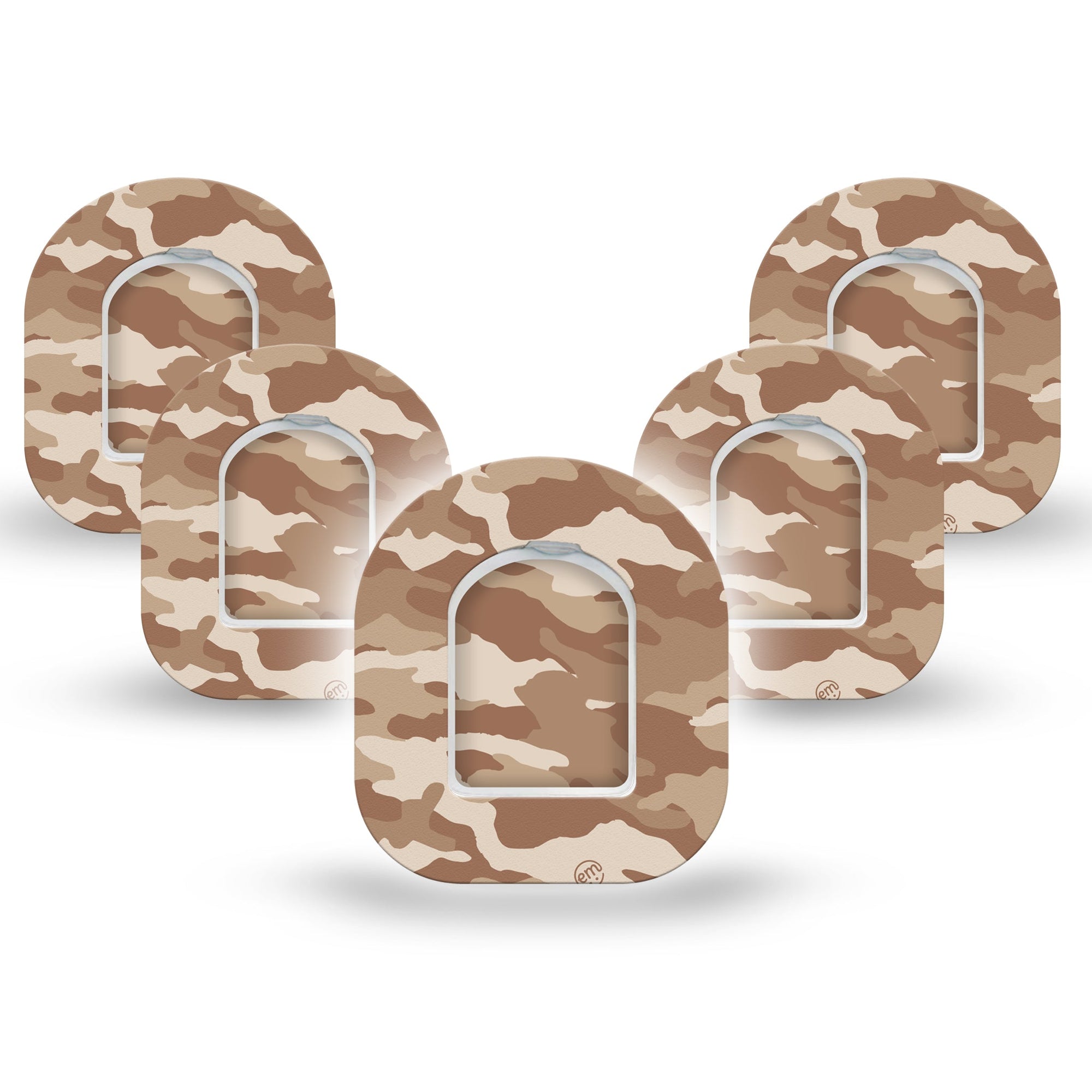 ExpressionMed Desert Camo Pod Mini Tape 5 Stickers and 5 Tapes, Camouflage Style Patch Pump Design