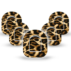 ExpressionMed Leopard Print Pod Mini Tape 5 Stickers and 5 Tapes, Animal Instinct Adhesive Patch Pump Design