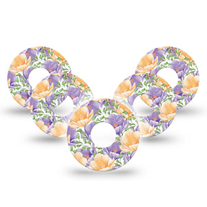 ExpressionMed Crocus Flowers Freestyle Libre 3 5-Pack crocus flowers Adhesive Tape CGM Design