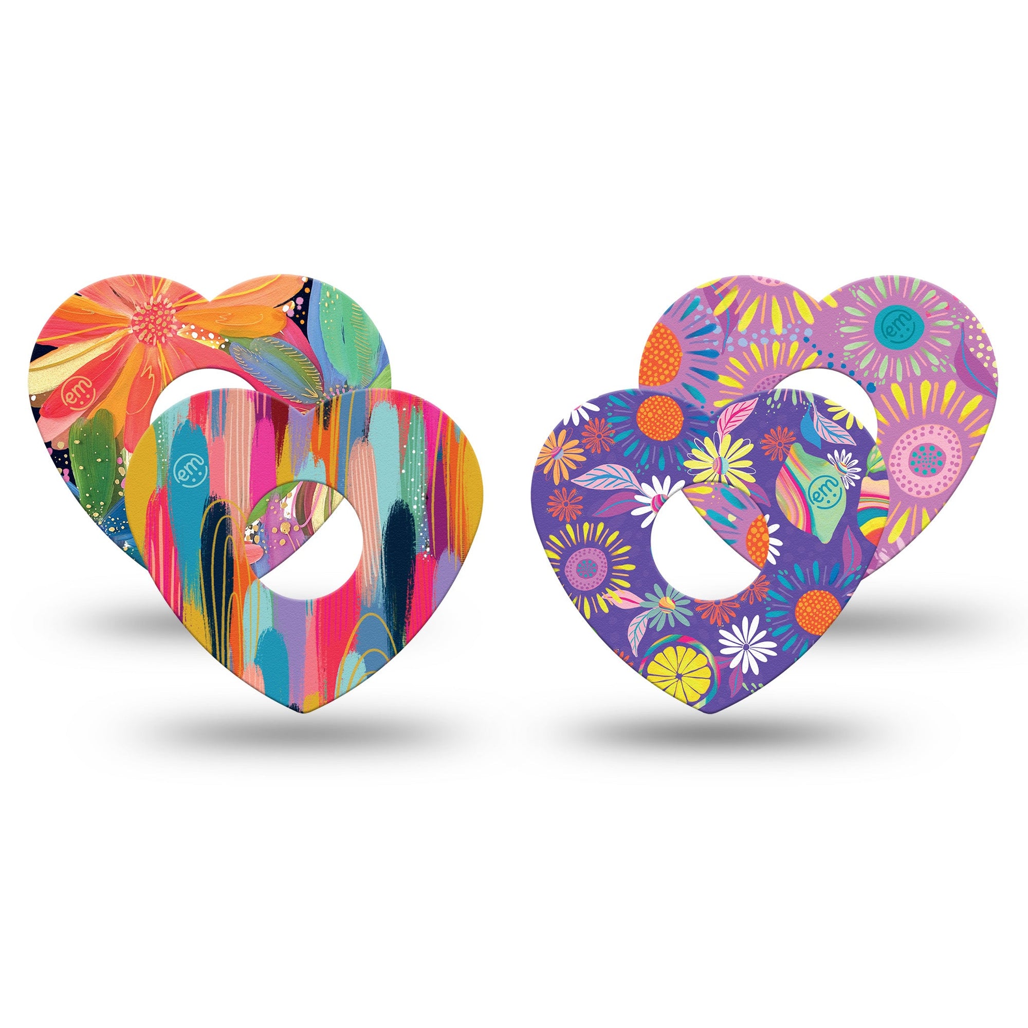 ExpressionMed Adorable Acres Variety Pack Freestyle Libre 3 Heart Shape 4-Pack EttaVee Overlay Patch CGM Design