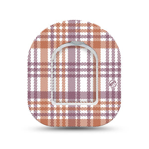 ExpressionMed Auburn Plaid Pod Mini Tape Single Sticker and Single Tape, Autumnal Flannel Fixing Ring Tape Pump Design