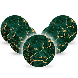 ExpressionMed Green & Gold Marble Libre 2 Overpatch Tape 5-Pack Green Granite, CGM Plaster Patch Design