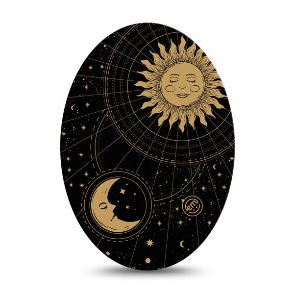 Medtronic Enlite / Guardian ExpressionMed Cosmic Vibes Universal Oval Tape Stellar Artwork, Medtronic CGM Overlay Patch Design