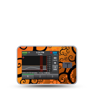 ExpressionMed Halloween Dreams T-Slim Sticker Dark orange black swirly halloween themed T-Slim Device Sticker