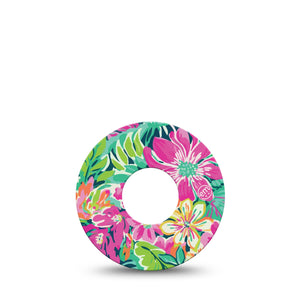 ExpressionMed Tropic Burst Infusion Set Tape Nature Florals, CGM Adhesive Patch Design