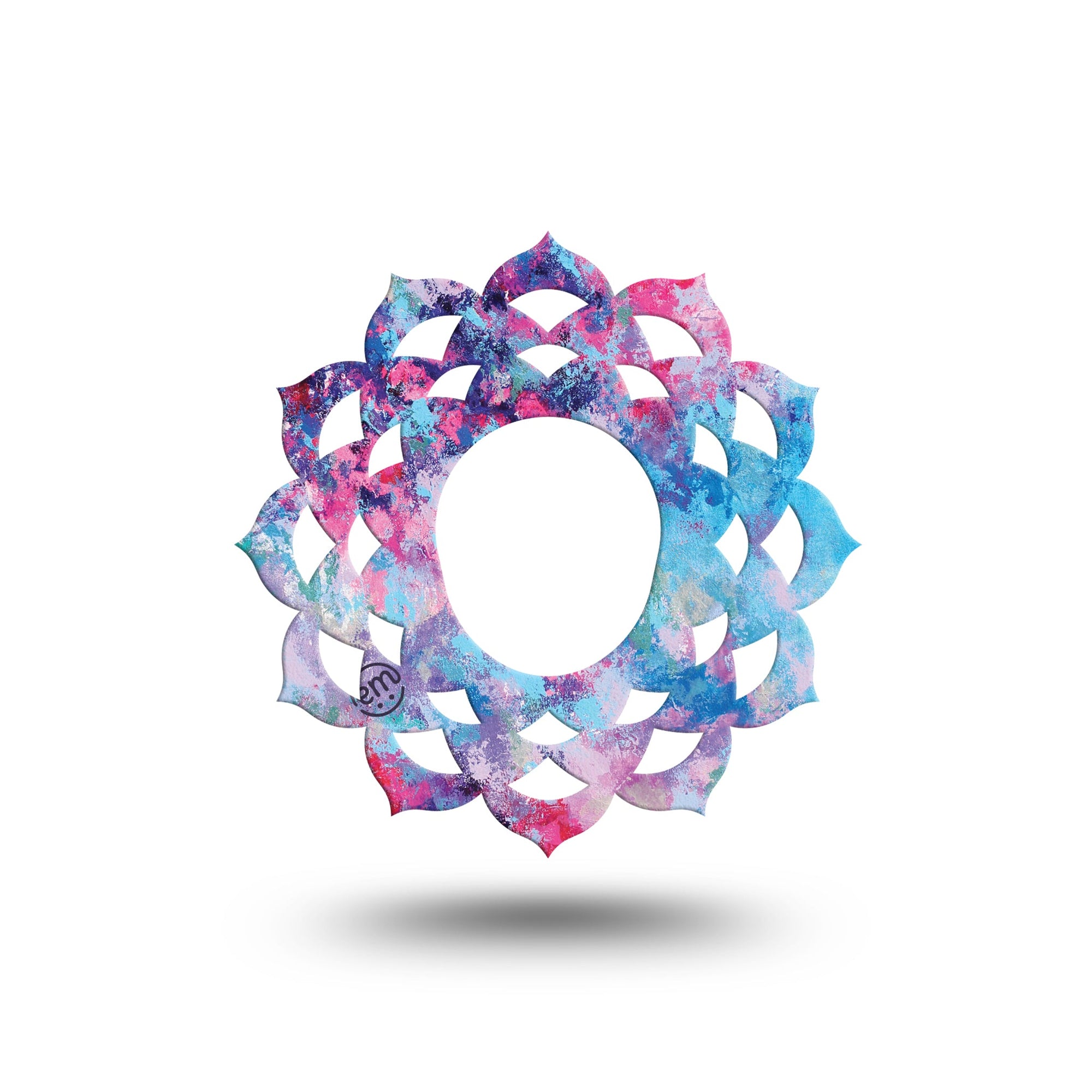 ExpressionMed Ascendant, The Rise Dexcom G7 Mandala Tape, Single, Pink blue purple intricate mandala fixing ring CGM design 