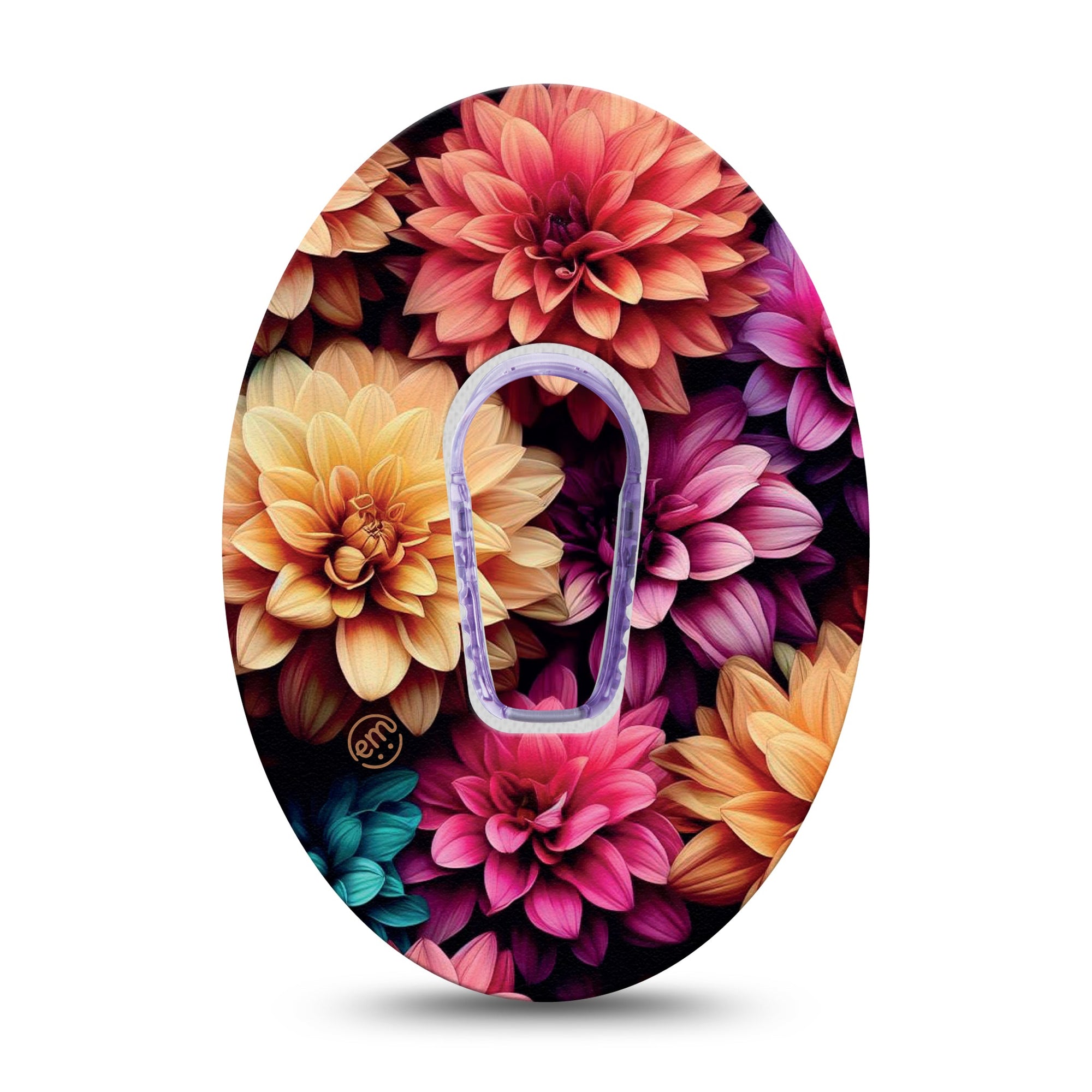 ExpressionMed Dahlia Bouquet Dexcom G6 Sticker and Tape Dahlia Flower Design Decorative Decal CGM Design